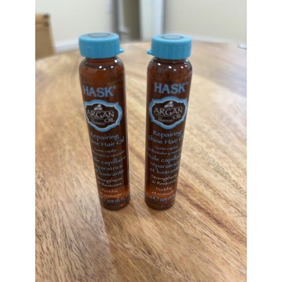 Two (2) Hask Argan Oil Repairing Shine Hair Oil 5/8 FL OZ - Picture 1 of 4